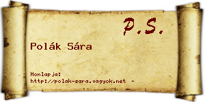 Polák Sára névjegykártya